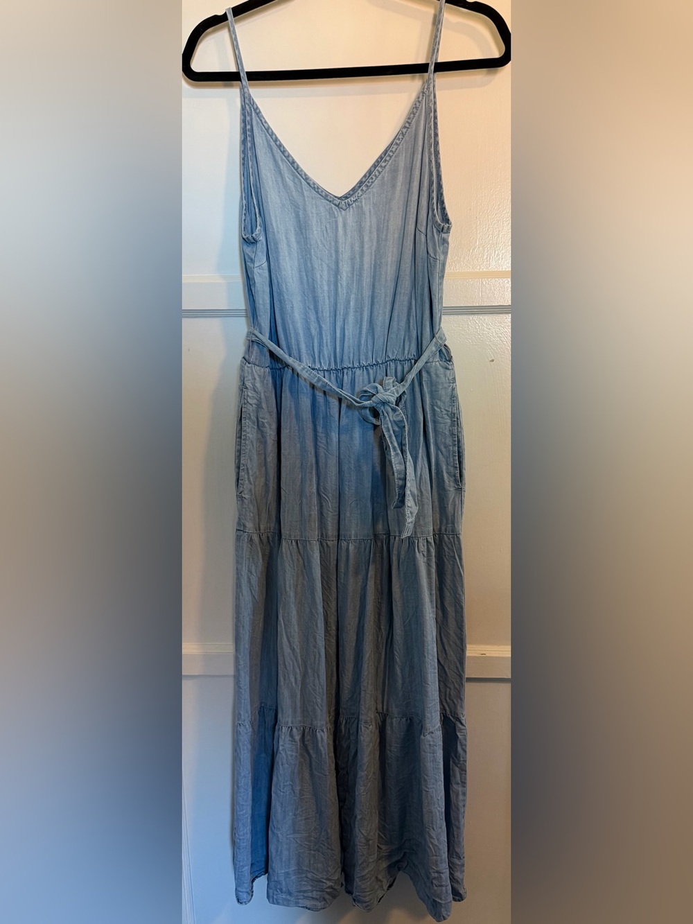 Anthropologie Cloth & Stone Sweet Chambray Maxi Dress - Picture 4 of 8